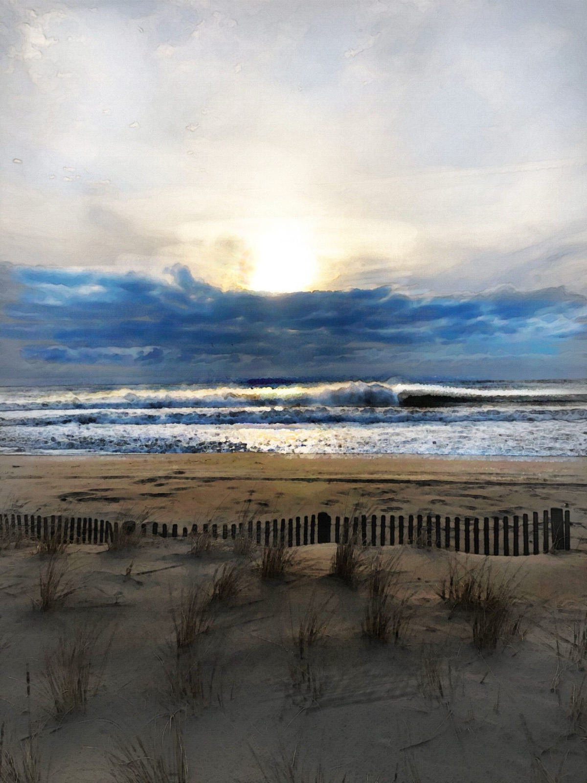 At the beach in March