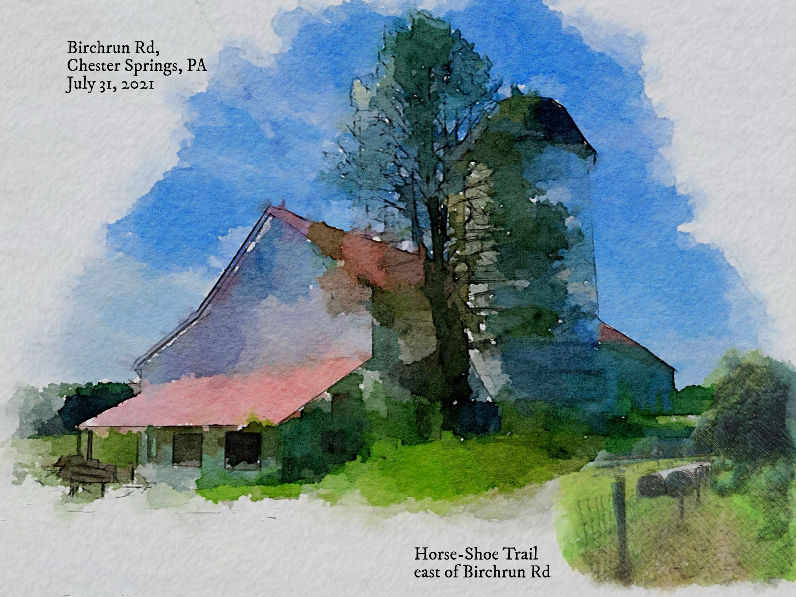 Recent digital painting along the Horse-Shoe Trail