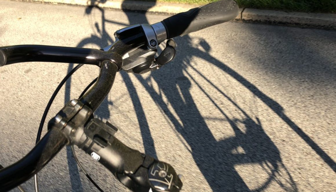 bike shadow in the morning sun