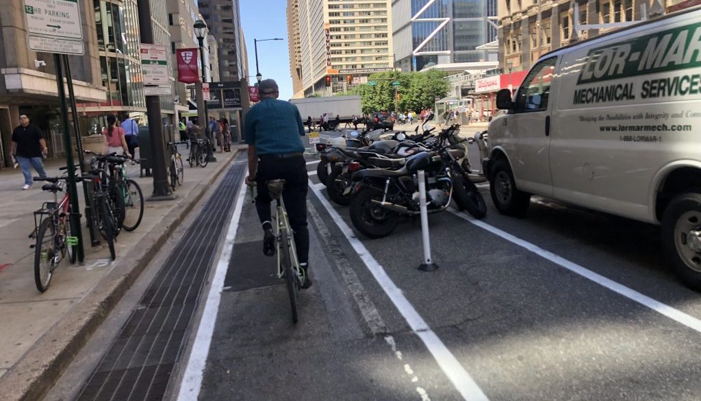 Protected bike lane on Market Street