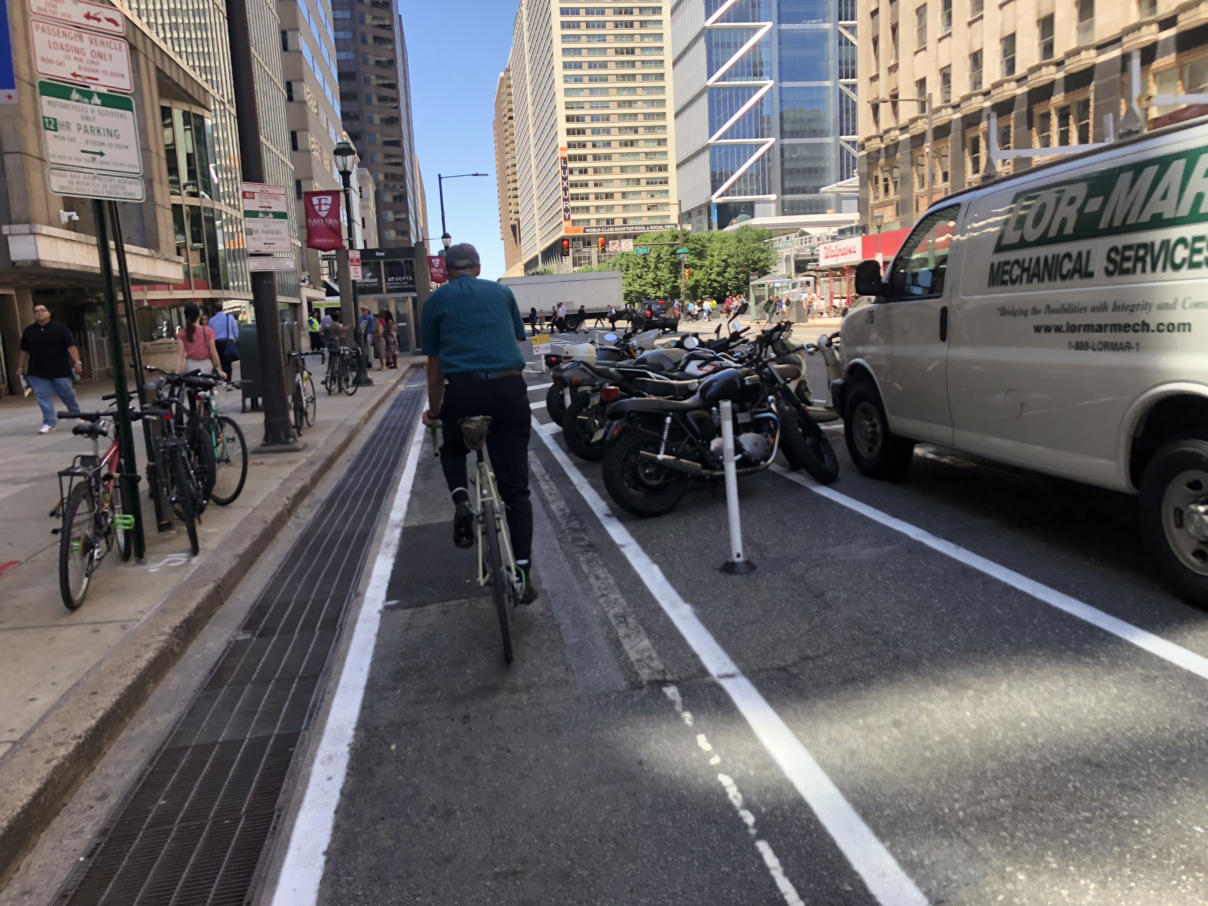 Protected bike lane on Market Street