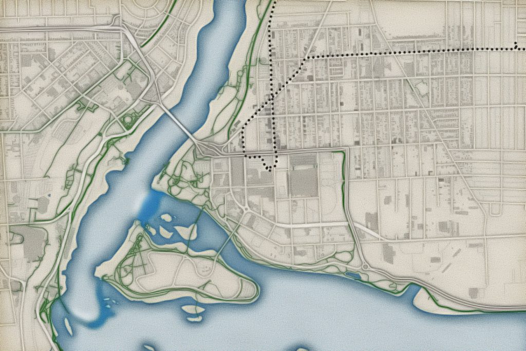 Niagara Falls Map by Steve Spindler. Data from Open Street Map Contributors CC-BY-SA.