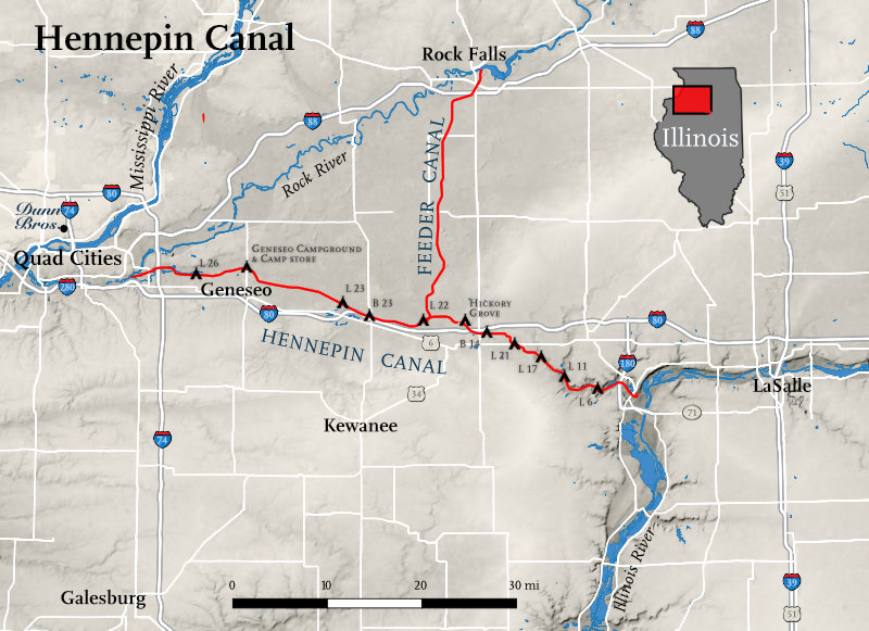 Hennepin Canal Map – Between the Rock and the Illinois Rivers – Steve ...