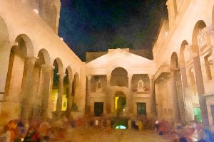 Courtyard in Diocletian's Palace at night