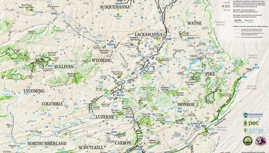 Map side of the NEPA Trails Map 2023